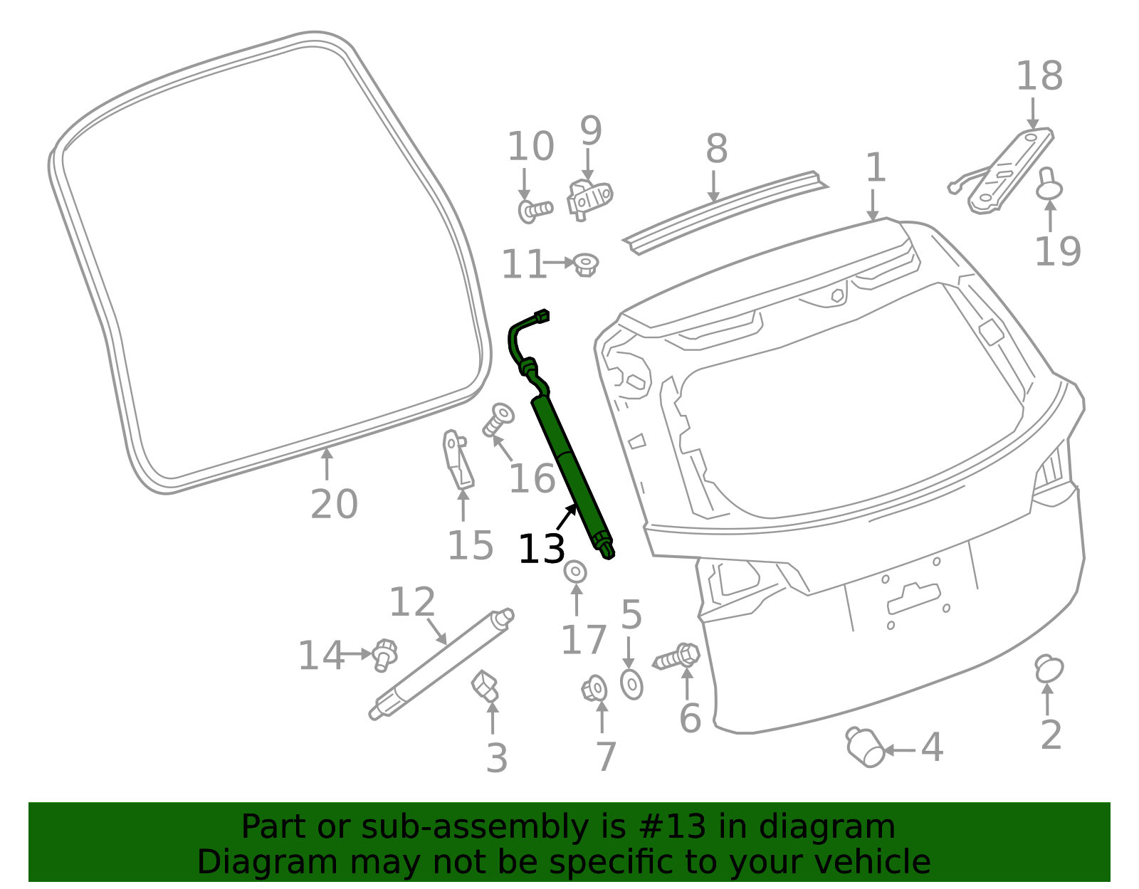 2021-2024 Chevrolet Equinox Lift-Gate Lift Support 85628574 GM ...