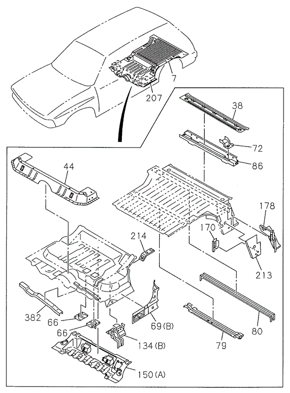 Floor Panel (RR.) for 1997 Honda Passport #0