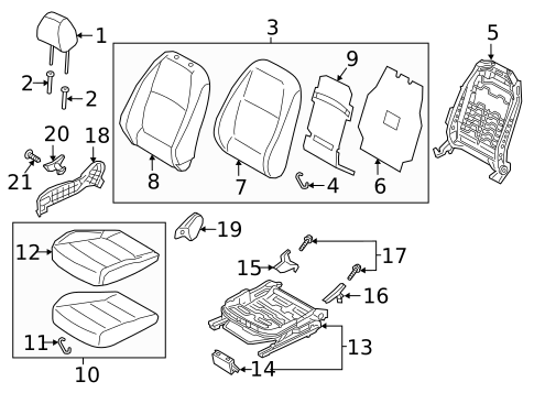 Passenger Seat Components for 2022 Hyundai Accent #0