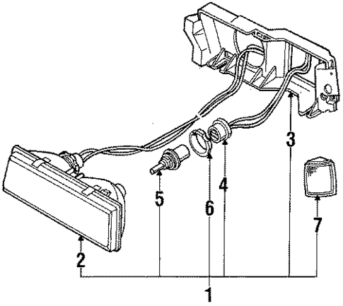 Headlamp Components for 1988 Cadillac Cimarron #1