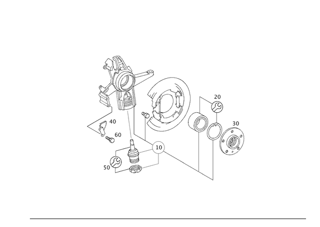 1633500208 - Rear Axle: Axle Carrier for Mercedes-Benz: ML320, ML430 Image image
