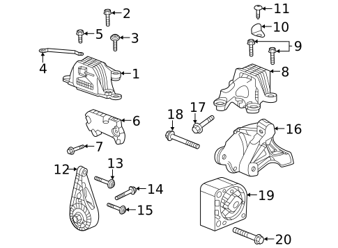 Engine & Trans Mounting for 2021 GMC Acadia #0