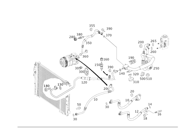 2128302600 - : Refrigerant Line for Mercedes-Benz Image