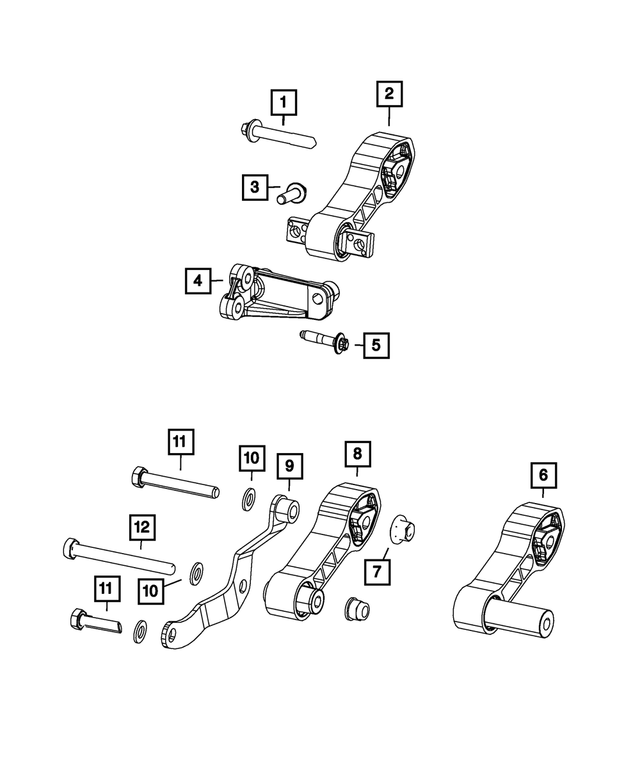 6106209AA - 1.4L Gas; Engine: Hex Lock Nut, Mounting for Mopar Image