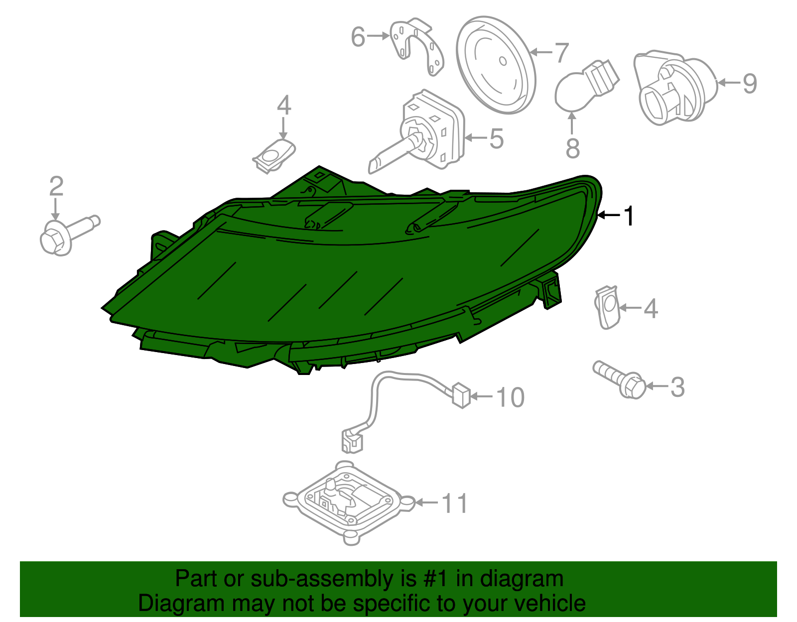hazu 11様 2016-2019 Ford Taurus Composite Assembly FG1Z-13008-K | OEM