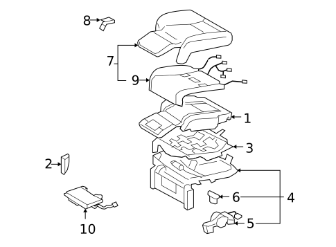 Rear Seat Components for 2010 Lexus LS600h #4
