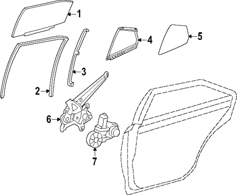 Glass - Rear Door for 2025 Toyota Camry #0