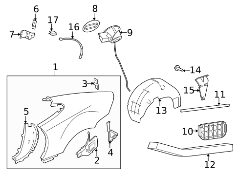 Exterior Trim - Quarter Panel for 2009 Jaguar XK #1
