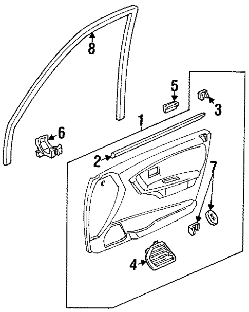 Interior Trim - Front Door for 1992 Honda Civic #0