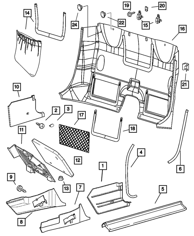 YB03XDVAA - Interior Trim: Cowl Lower Panel, Left for Mopar Image
