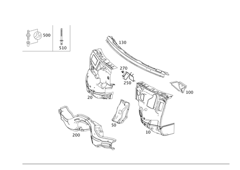 Fire Wall and Connection Parts for 2015 Mercedes-Benz E550 #0