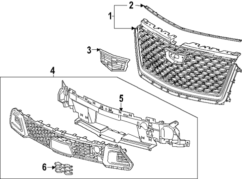 Grille & Components for 2025 Cadillac Escalade ESV #0