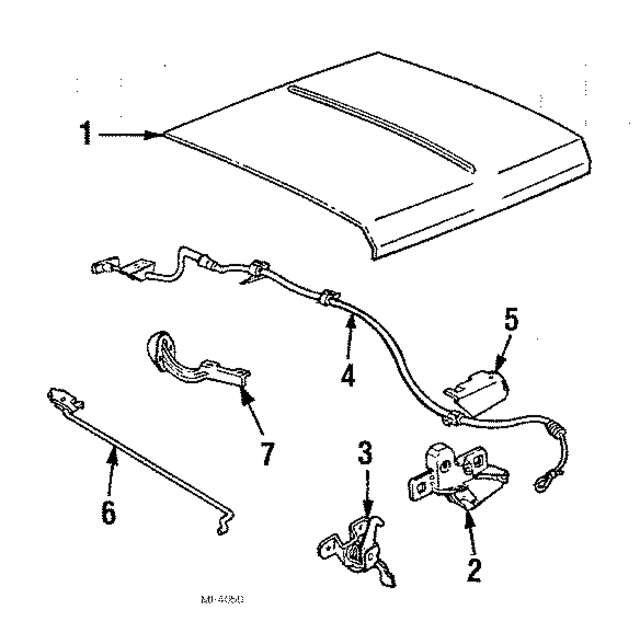 E7TZ16612A - Body: Hood for Ford: Bronco II, Ranger Image