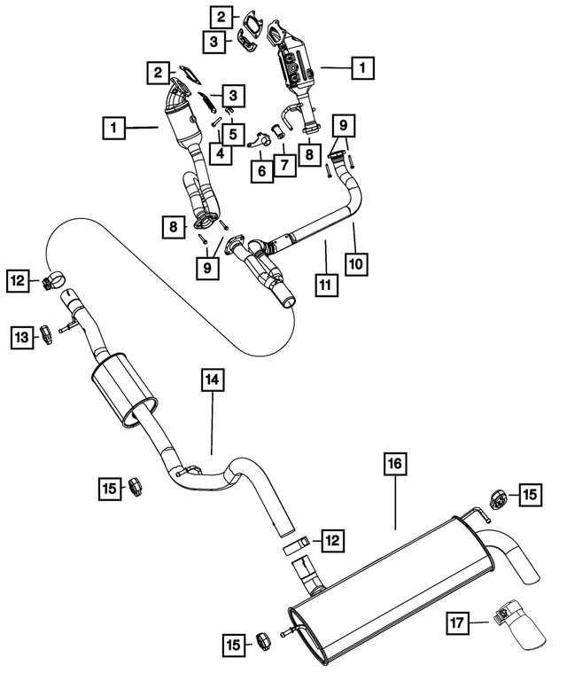 68249083AA - Exhaust: Exhaust Pipe And Converter for Mopar Image