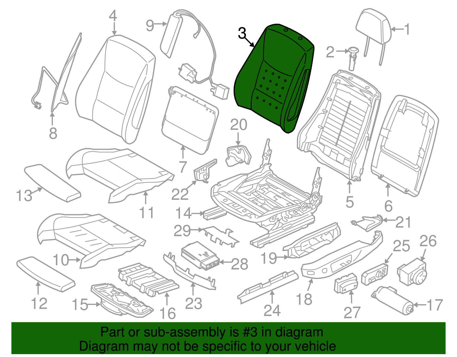 Seat Back Pad - BMW (52-10-2-992-483)