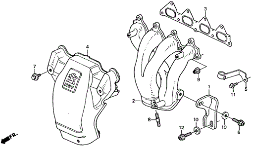 Exhaust Manifold ('92-'93) (EX, SE) for 1993 Honda Accord #0