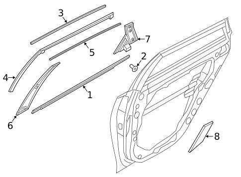 Exterior Trim - Rear Door for 2018 Kia Optima #0