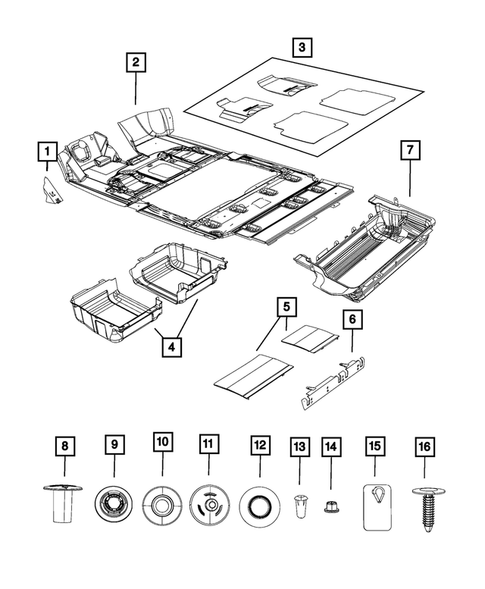 Carpets, Floor Mats, Load Floor and Silencers for 2019 Dodge Grand Caravan #0