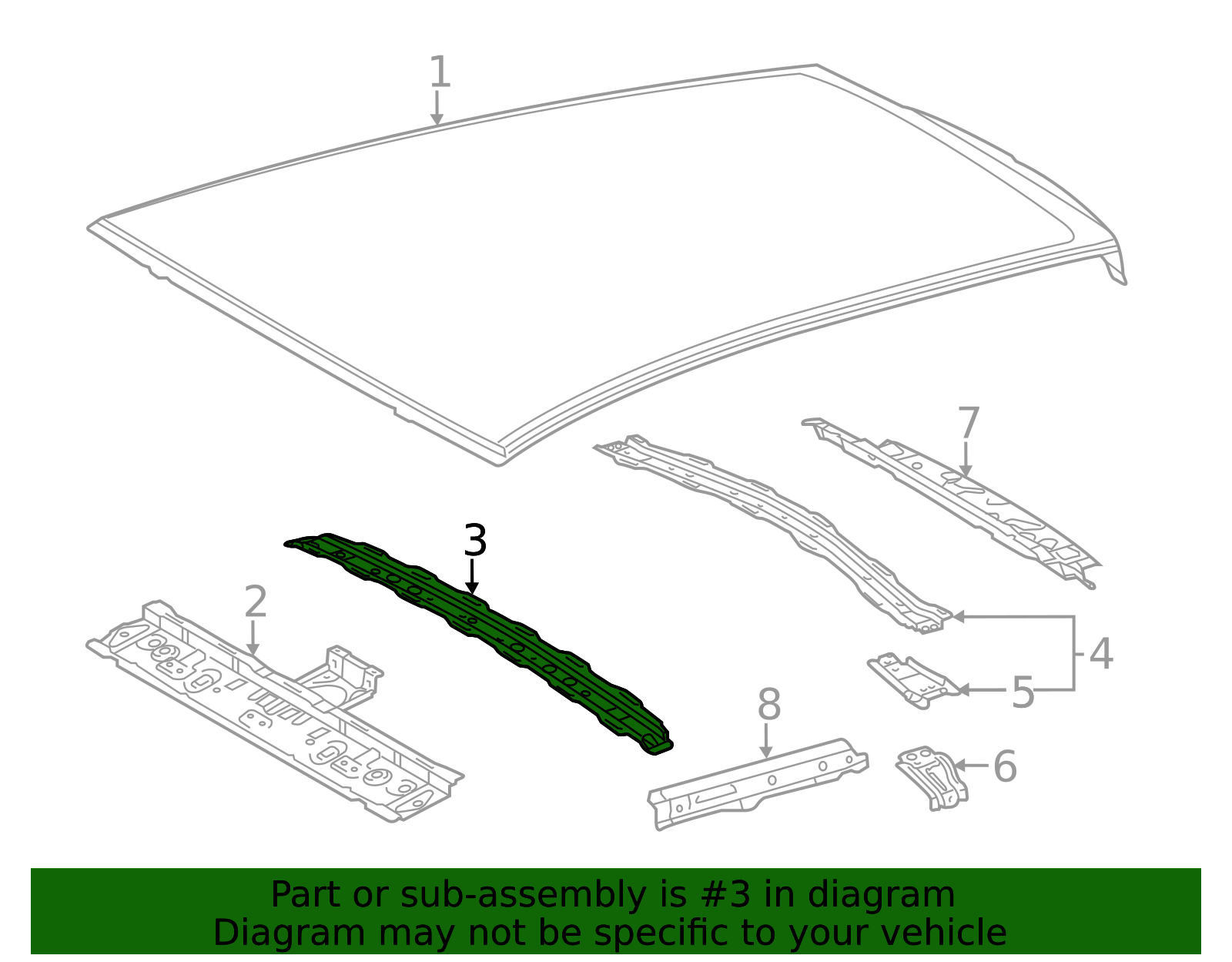 Roof Bow 63143-74010 | Toyota Parts Center