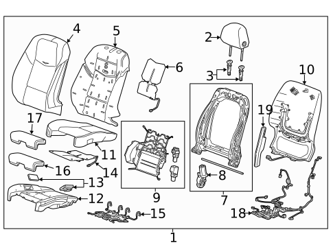 Driver Seat Components for 2015 Cadillac ATS #1