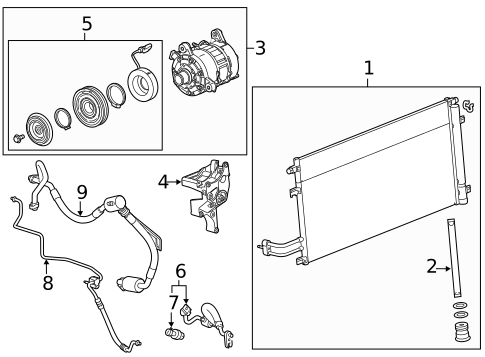 Condenser, Compressor & Lines for 2019 GMC Yukon XL #0