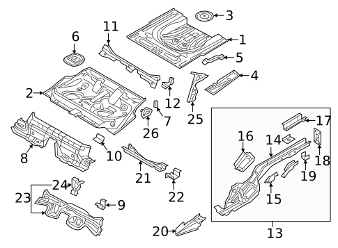 Rear Floor & Rails for 2018 Volkswagen Golf Alltrack #0