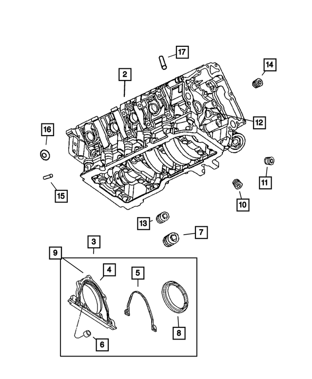5139102AC - Engine 5.7L Eight Cylinder: Short Block Engine for Mopar Image