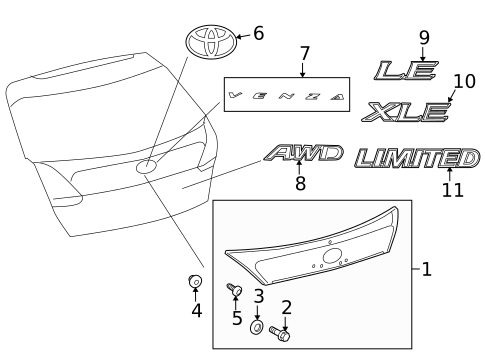 Exterior Trim - Lift Gate for 2014 Toyota Venza #0