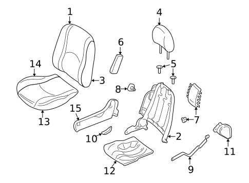 Front Seat Components for 2002 Ford Escape #1