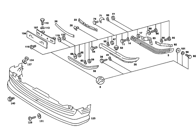 1077900488 - Front and Rear End Sheet Metal: Spoiler for Mercedes-Benz: 560SL Image