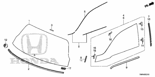 Rear Windshield - Quarter Glass for 2021 Honda Odyssey #0