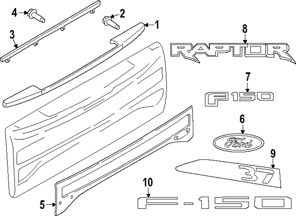 Genuine Ford Lightning Tailgate Badge – NL3Z-9942528-AB Chrome Flag Emblem 2022+