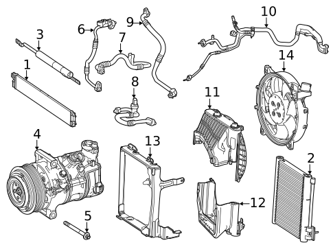 Condenser, Compressor & Lines for 2021 Mercedes-Benz CLA45 AMG #0