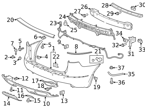Bumper & Components - Rear for 2013 Buick Enclave #0
