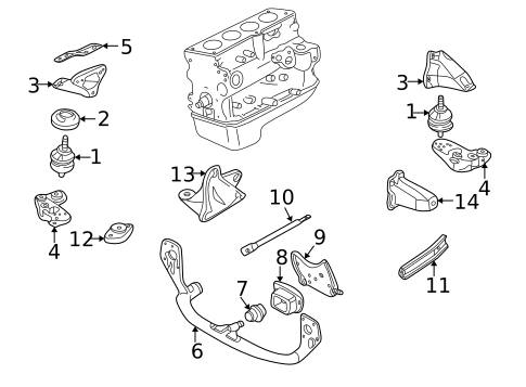 Engine & Trans Mounting for 1997 Audi A4 Quattro #1