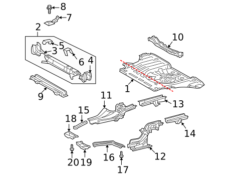 Rear Floor & Rails for 2010 Scion tC #0