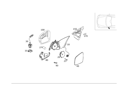 Outside Mirror, Left for 2015 Mercedes-Benz GLK250 #0