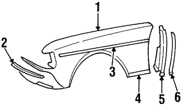 1238800518 - Body: Fender for Mercedes-Benz Image