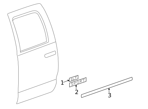 Exterior Trim - Rear Door for 2005 Dodge Ram 1500 #0