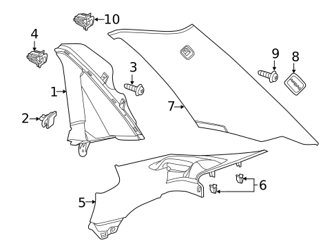 Interior Trim - Quarter Panels for 2011 Chevrolet Caprice #0