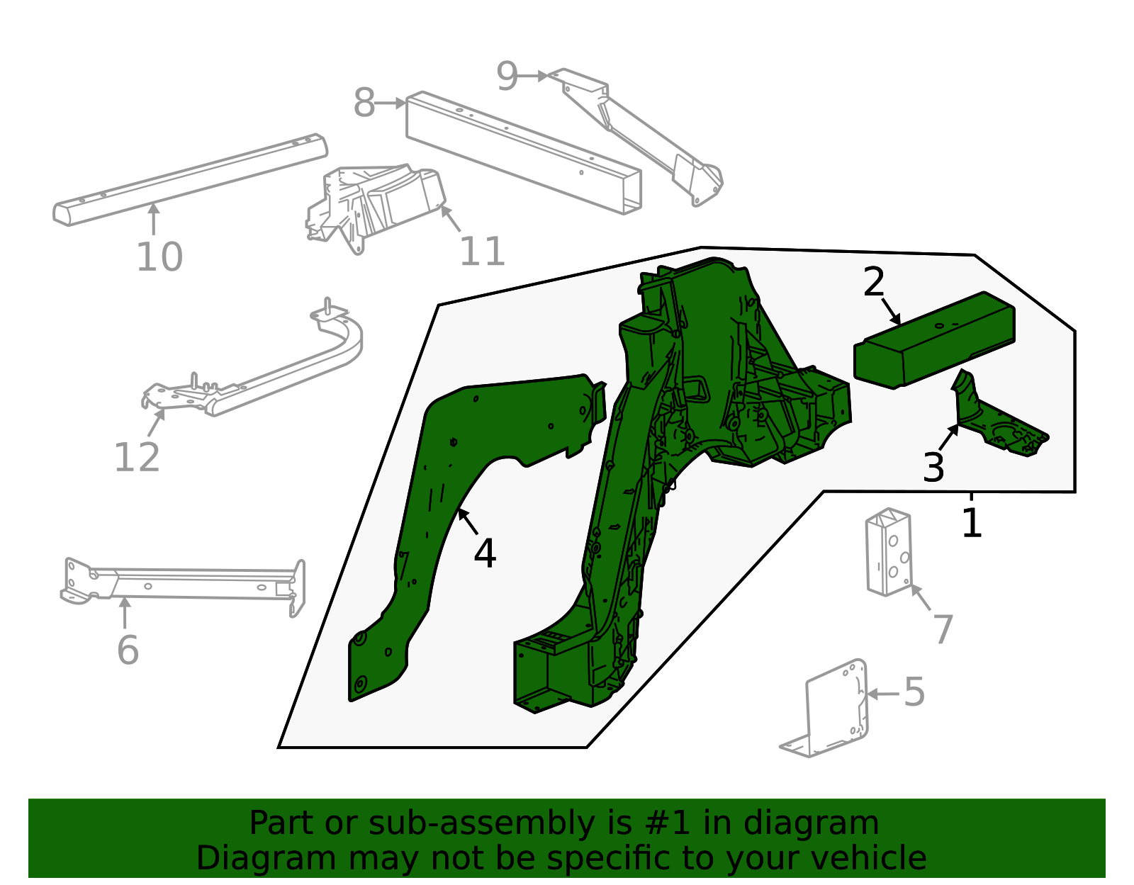 2023-2025 Chevrolet Corvette Rear Rail Assembly 85584987 | QuirkParts