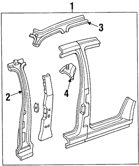 Center Pillar for 1997 Mercury Grand Marquis #0