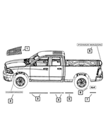 5182401AA - Exterior Ornamentation: Decal, Left Front Door for Dodge: Ram 2500 | Ram: 1500, 2500 Image