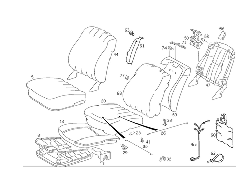 Front Seat and Headrest for 1989 Mercedes-Benz 300E #3