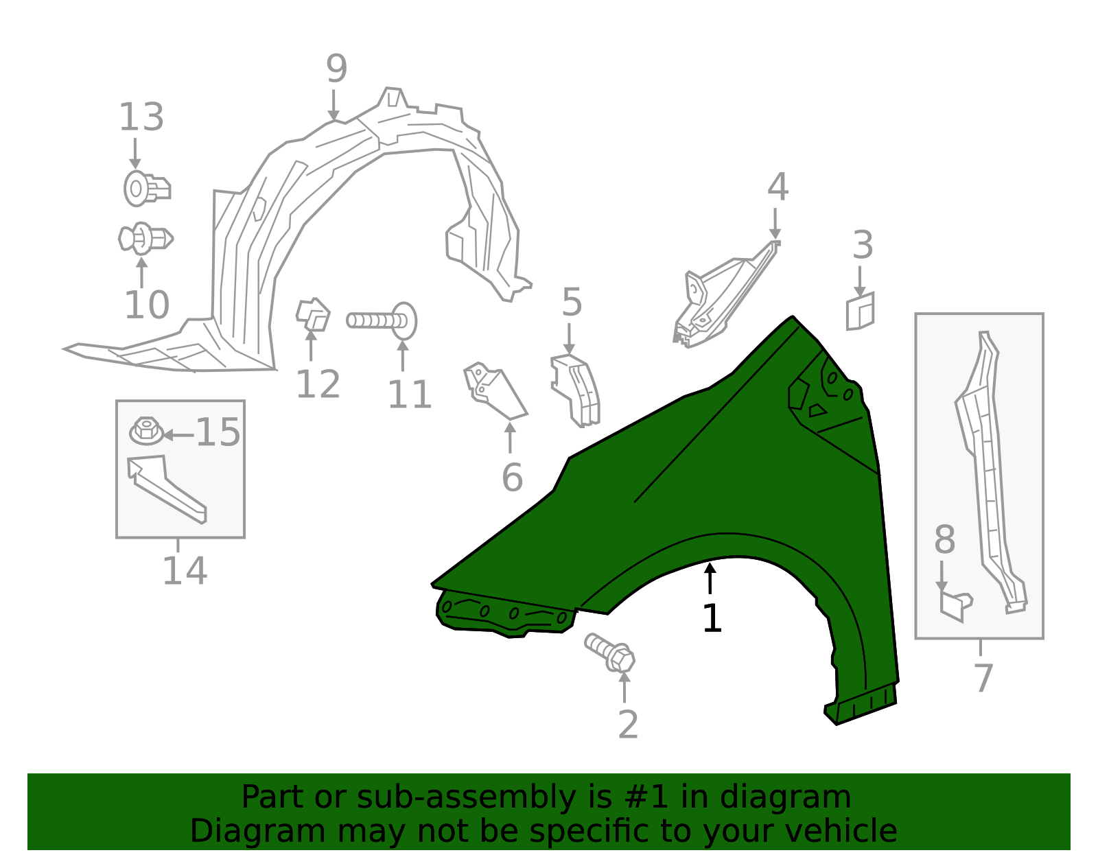 Passenger Side Front Fender For 2016-2020 Toyota Prius – Primed Steel, TO1241263 / 5380147080