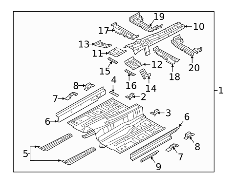 Floor & Rails for 2017 Genesis G90 #0