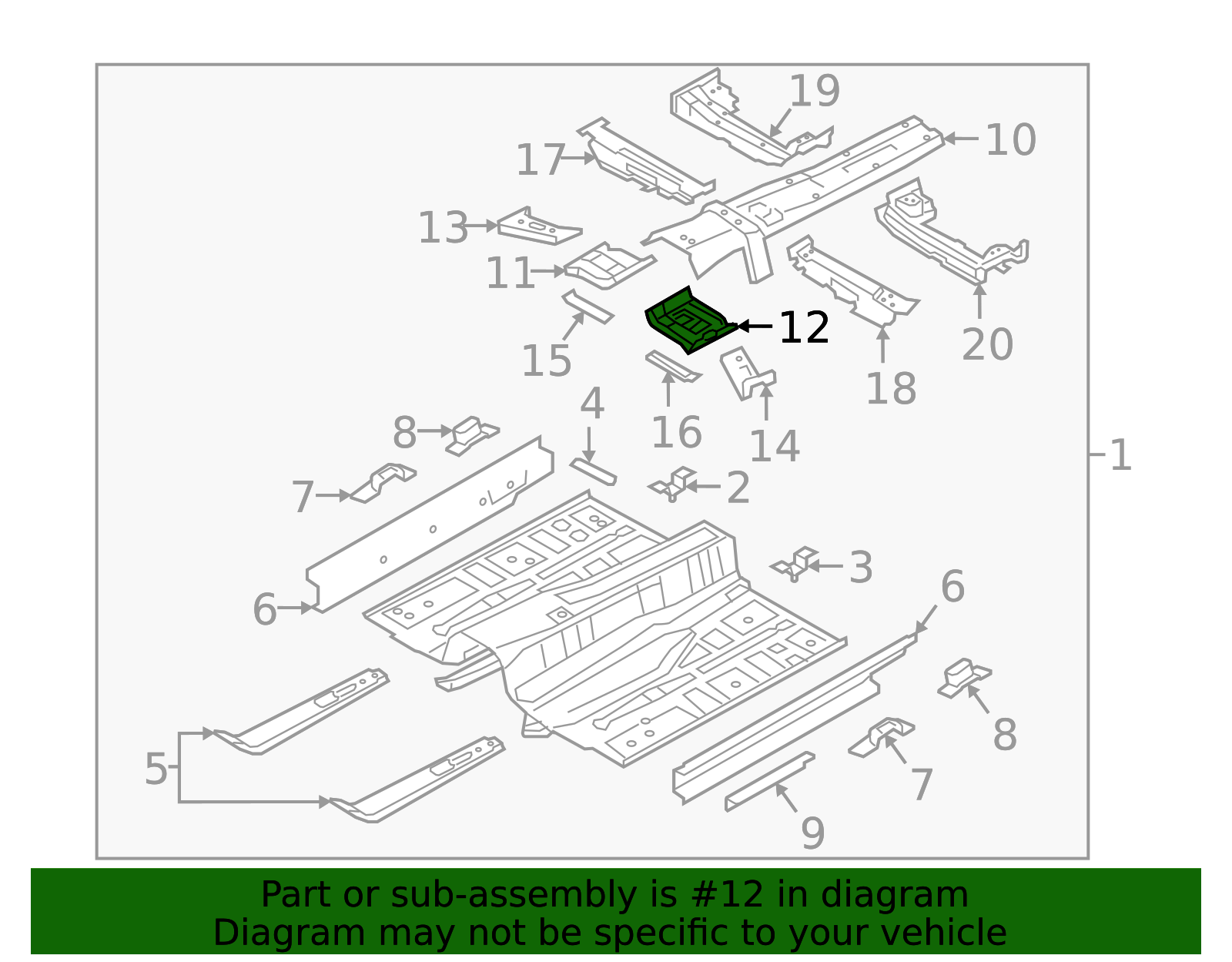 2015-2022 Hyundai Rear Reinforced Inner Support 65238-B1000 | MotorMotor