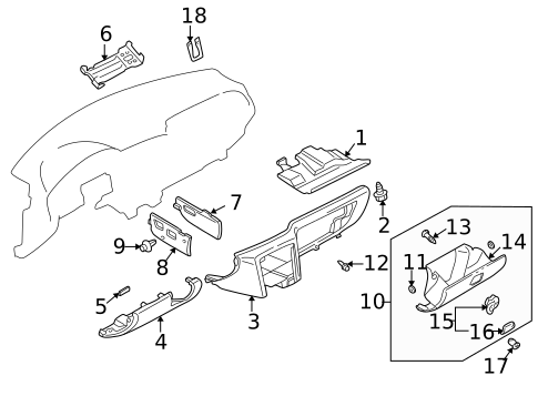 Instrument Panel Components for 1999 Mazda 626 #0