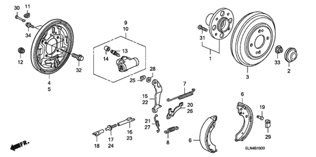Rear Brake for 2007 Honda Fit #0