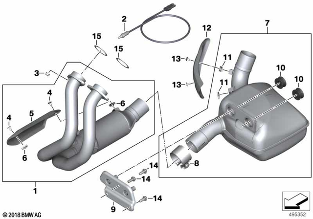 18518550447 - Exhaust System: Exhaust Manifold - Eu4 for BMW-Motorrad Image
